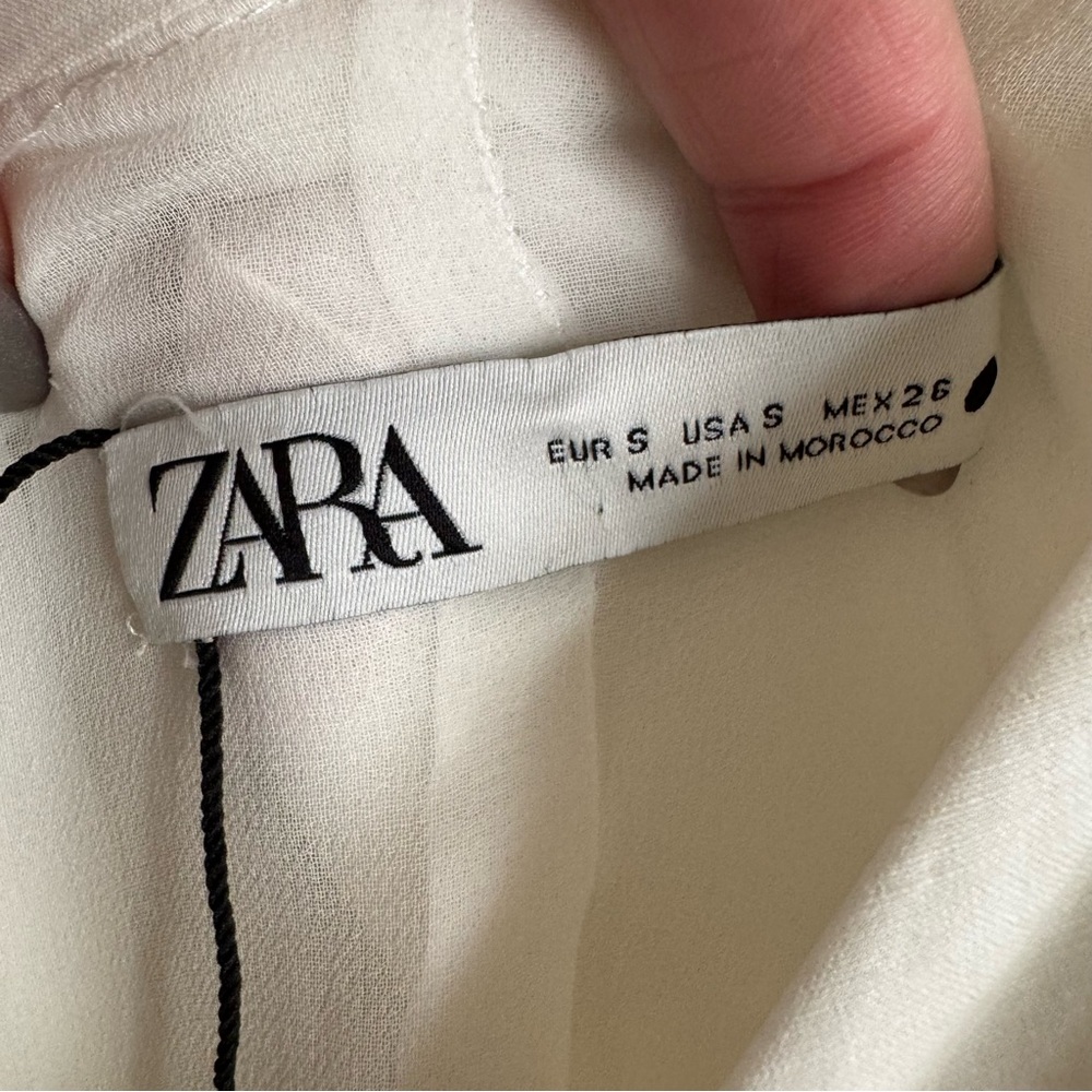 Zara White One-Shoulder Ruffle Mini Dress - Picture 4 of 6